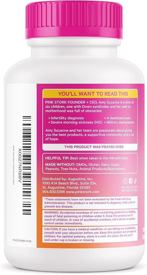Pink Stork Total Prenatal Vitamins 3 Month 180 Capsules