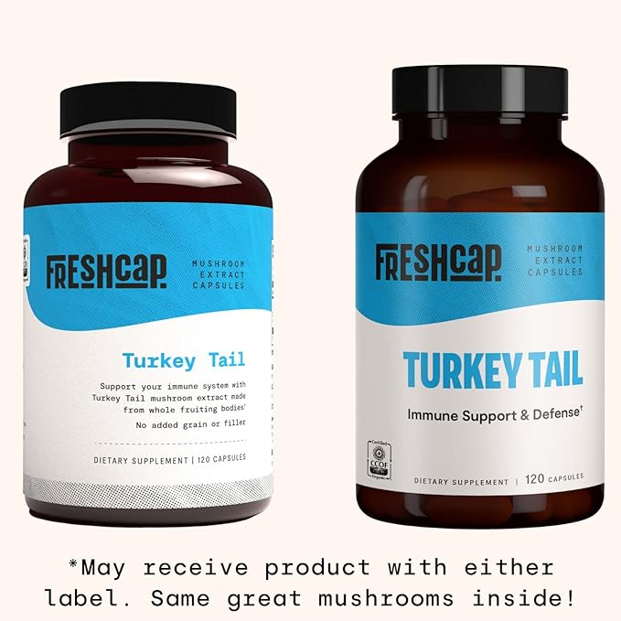 FreshCap Turkey Tail Mushroom Supplements (120 Capsules)