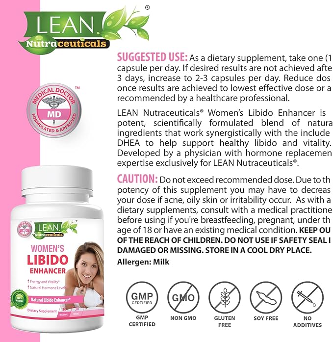 Libido Booster for Women, Maca Root Fenugreek Tongkat Ali Horny Goat Weed Female Energy Enhancer, Hormone Harmony Balance Mood Support Menopause Panax Ginseng DHEA Boron Supplement Pills, 30 Capsules