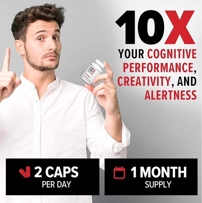 10X Health Focus Brain Supplements 60 Capsules
