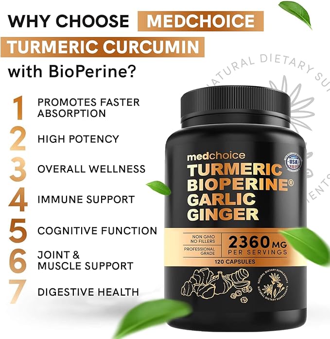 4-in-1 Turmeric and Garlic Supplements 2360 mg (240 ct) 2)
