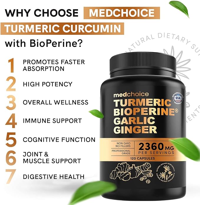 4-in-1 Turmeric and Garlic Supplements 2360 mg (240 ct) 2)