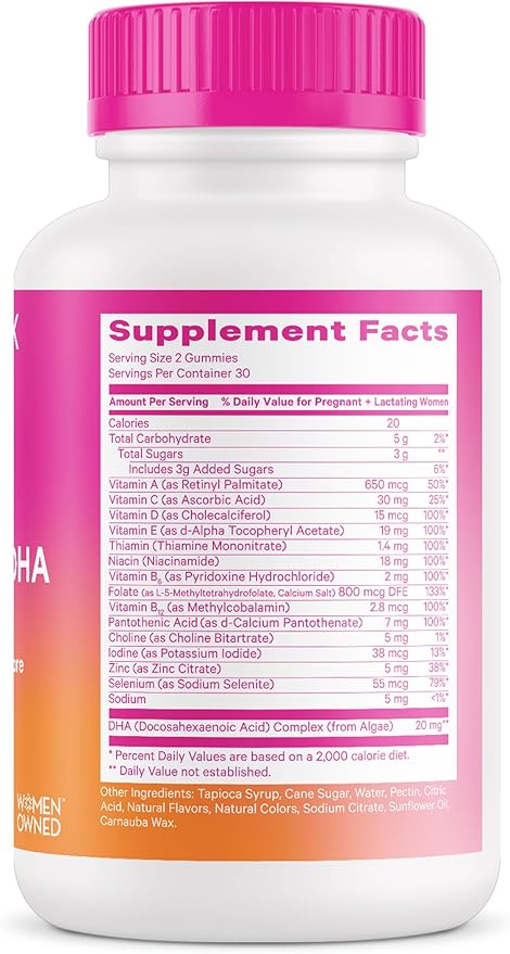 Pink Stork Premium Prenatal Gummy Vitamins 60 Vegan