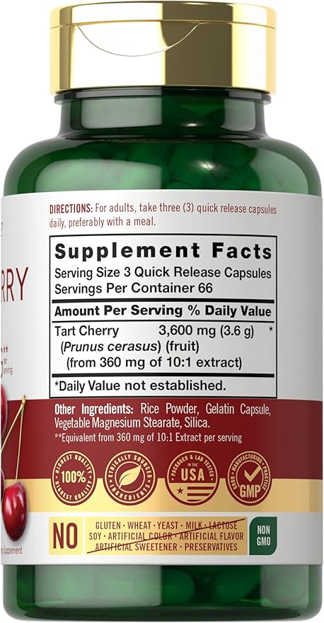 Carlyle Tart Cherry Extract Capsules 200 Count