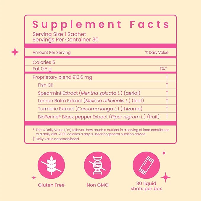 Be Sharp Liquid Omega 3 Brain Supplement 3, Turmeric 3-30 Day