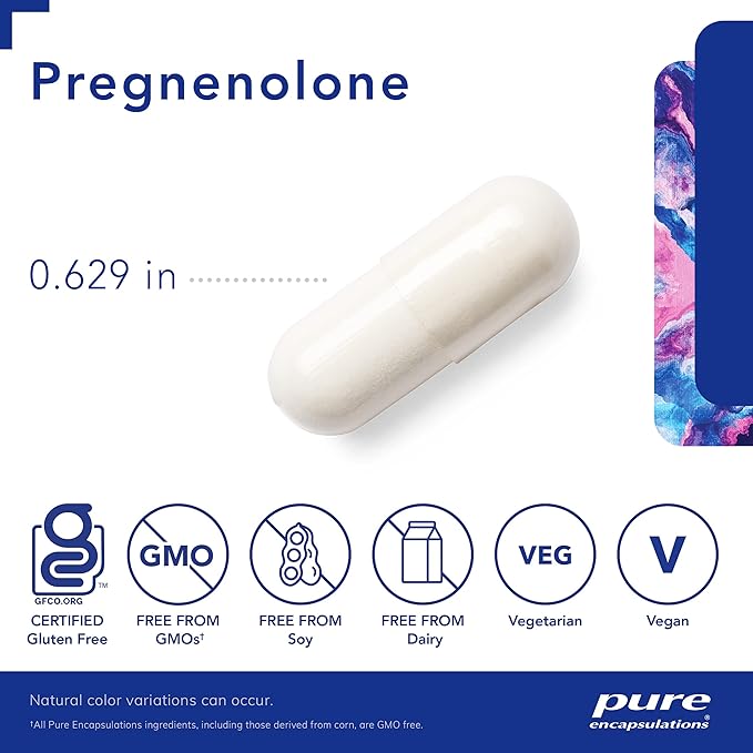 Pure Encapsulations Pregnenolone - 30 mg - Hormone Support - Memory Support & Brain Supplement - Gluten Free & Vegan - 60 Capsules