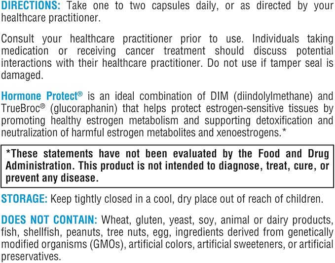 XYMOGEN Hormone Protect - Estrogen Metabolism + Estrogen Detox Support Formula - DIM (Diindolylmethane) with TrueBroc Glucoraphanin from Broccoli Extract (120 Capsules)