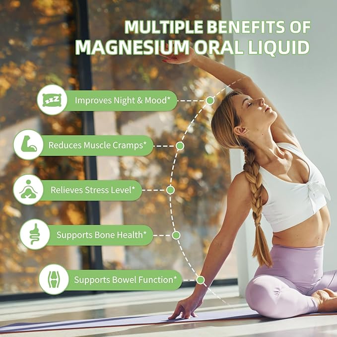 Magnesium Citrate Liquid (10 oz), High Absorption Magnesium Citrate Drink, Magnesium Citrate Oral Solution Supplement with Bromelain, Vitamin C D3 B6 Zinc for Night, Muscle & Energy Support