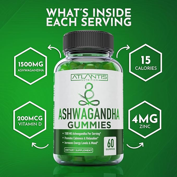Ashwagandha Gummies - 1500MG Ashwagandha Per 60 Gummies