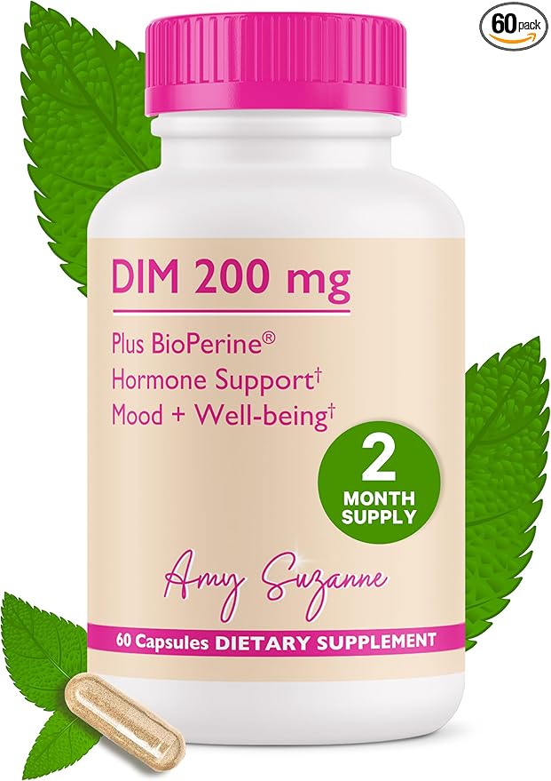 200 DIM Supplement for Women - Estrogen Metabolism and Hormone Harmony for Menopause, Perimenopause & PMS Support - DIM Plus Bioperine for Mood Support - 60 Day Supply, Vegan