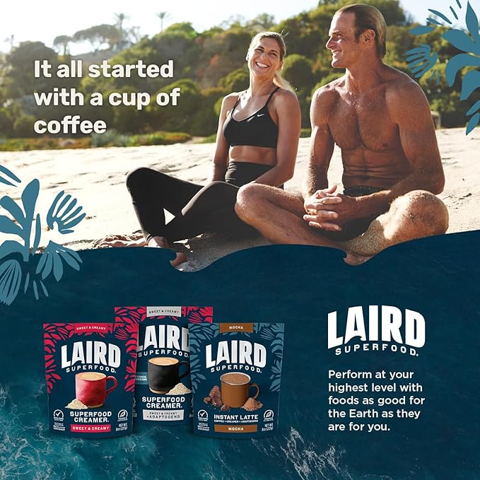 Laird Superfood K-Cups with Functional Mushrooms - Focused Energy, 10ct - Plant-Based Blend of Lions Mane Mushrooms, Rhodiola Extract, and Coffee Cherry - Delicious and Convenient