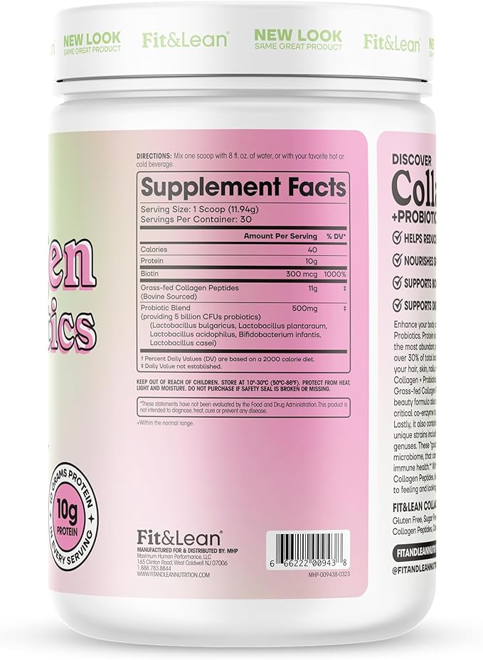 Fit & Lean Collagen + Probiotics- 12.64oz