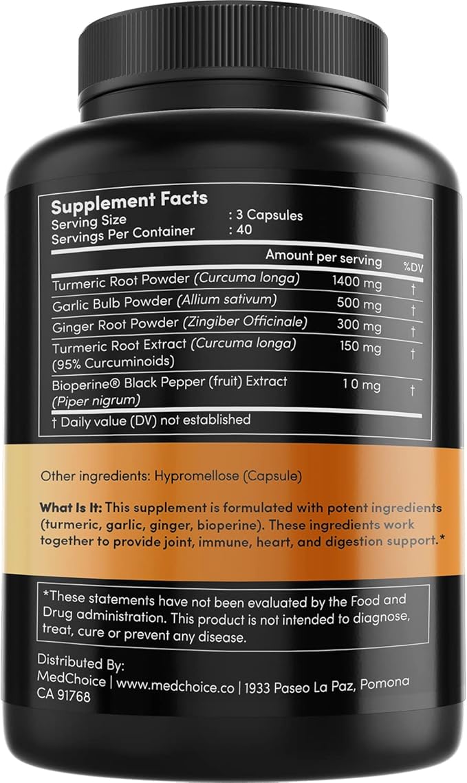 4-in-1 Turmeric and Garlic Supplements 2360 mg (240 ct) 2)