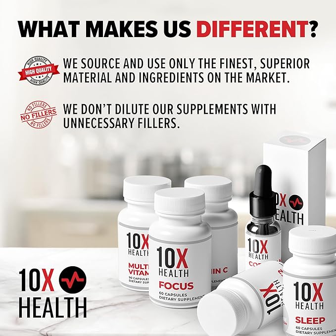 10X Health Focus Brain Supplements 60 Capsules