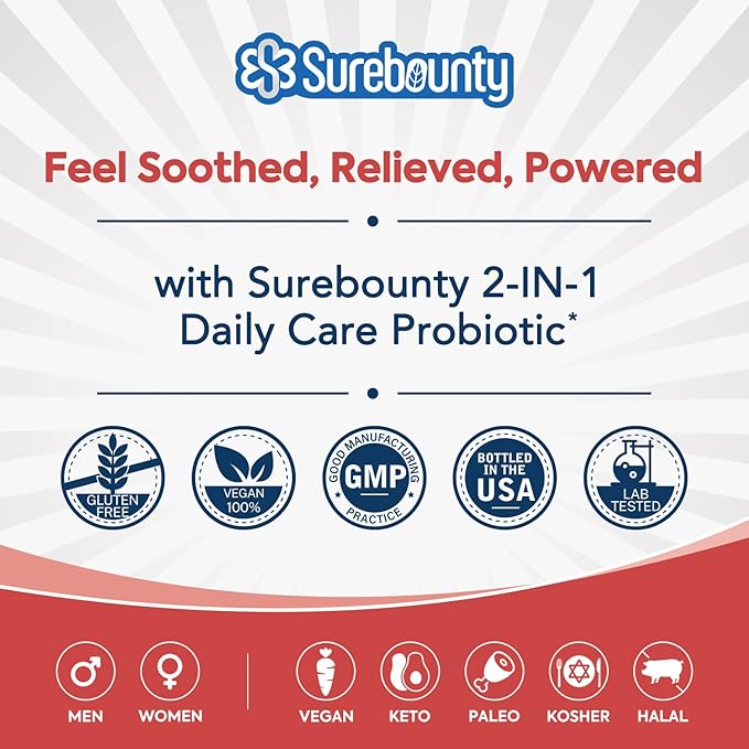 Probiotics 60 Billion CFU 19 Strains 100mg Prebiotic, 2-in-1 Daily 60 Veggie