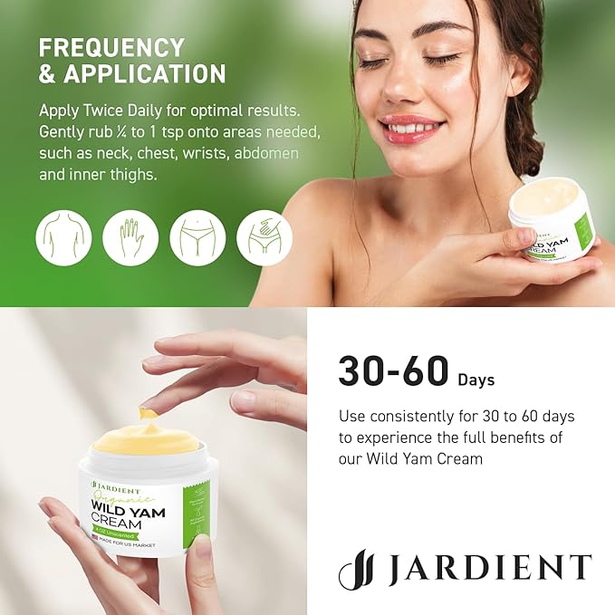 Wild Yam Cream Hormone Balance: Natural Organic Formula for Menopause Relief & Menstrual Support Like Hot Flashes Night Sweats