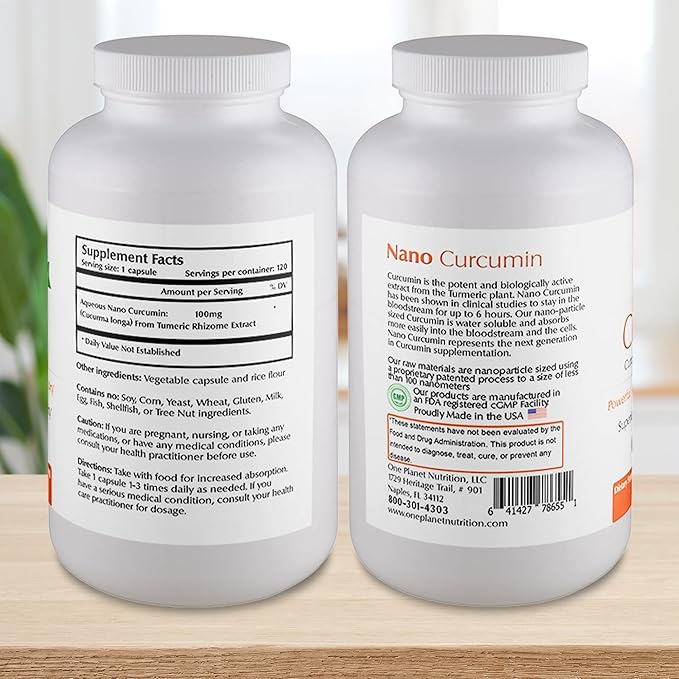 Nano Curcumin Capsule, 100 mg Turmeric 120 Veggie