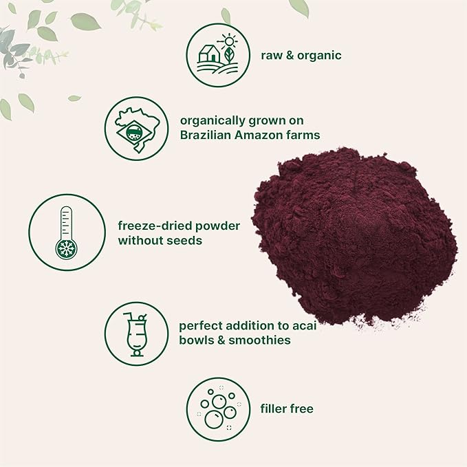 Organic Acai Powder, 8oz 100% Natural