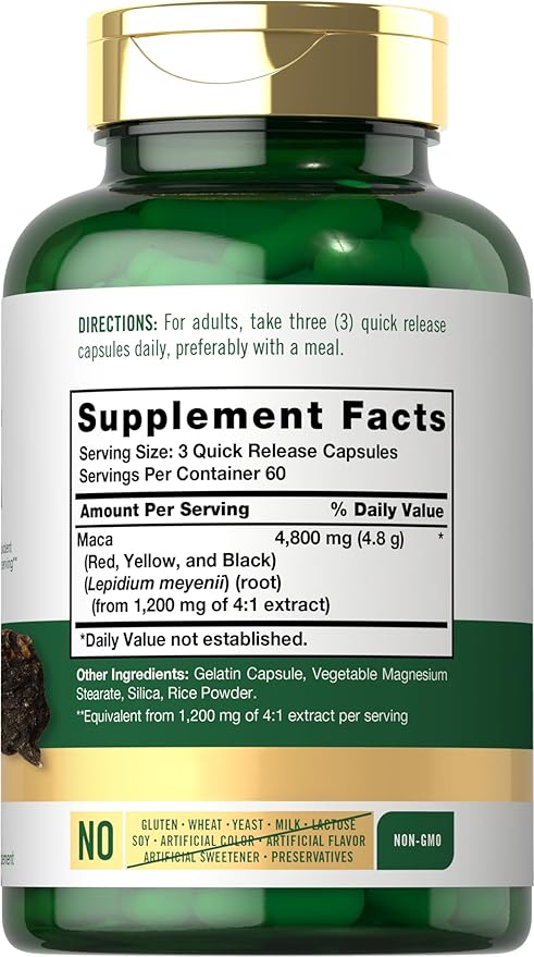 Carlyle Maca Root Capsules 4800mg | 180 Count