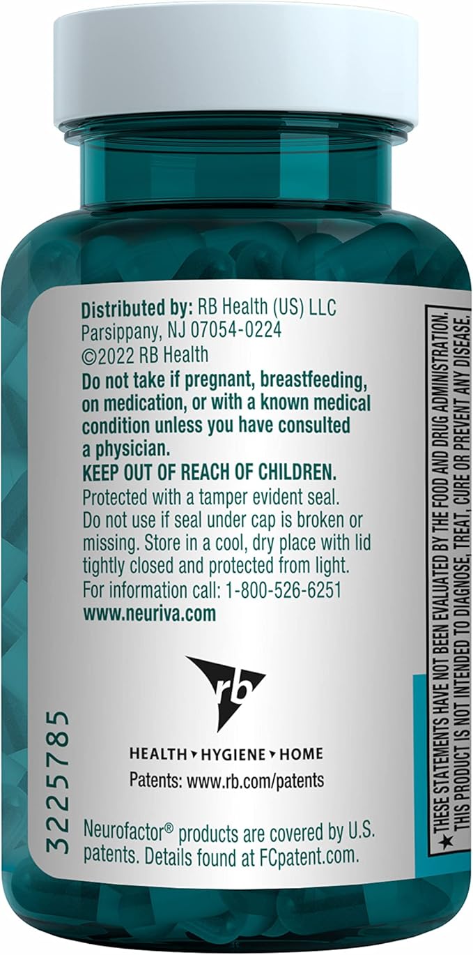 NEURIVA Plus Brain Supplement for Memory B6, B12, B12, Phosphatidylserine 30 Capsules