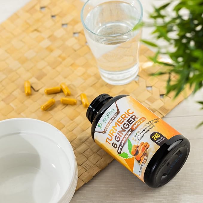Turmeric Curcumin with BioPerine & Ginger 95% Curcuminoids 1950mg - 240 Capsules