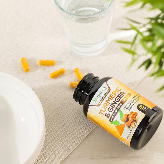 Turmeric Curcumin with BioPerine & Ginger 95% Curcuminoids 1950mg - 120 Capsules