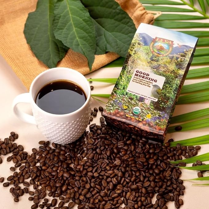 Java Planet Organic, Good Morning Blend Medium Roast, Smooth Full Flavored Organic Coffee Beans, Low Acid, Whole Bean Coffee 5LB Bag