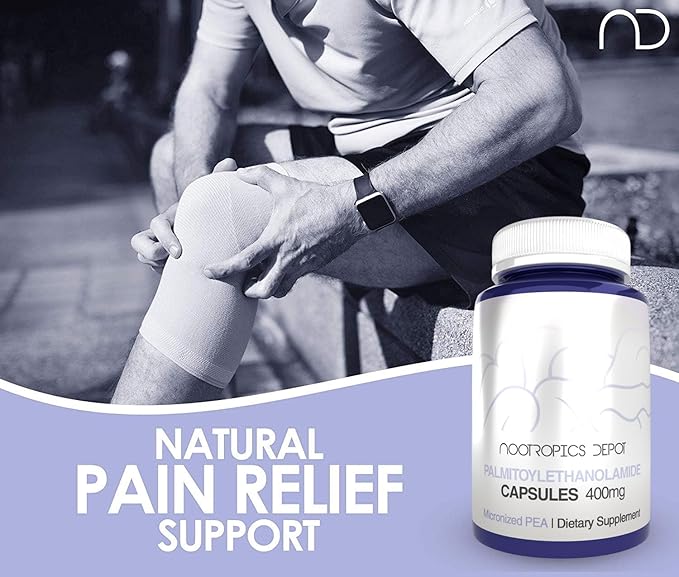 Nootropics Depot Palmitoylethanolamide Capsules | Pea | 400mg Pills | 30 Count | Promotes Healthy Inflammatory Responses