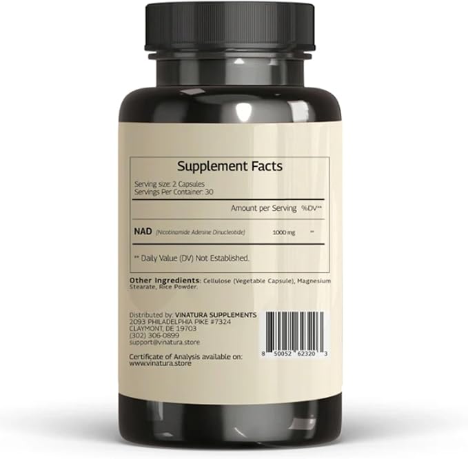 NAD Supplement 1000mg - Pure NAD Supplement for Anti-Aging