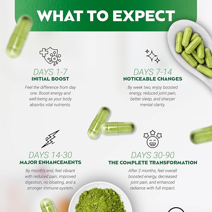 Moringa Powder Capsules - Pure Nutrient-Rich Moringa Powder - A Natural Green Antioxidant Superfood - Supports Energy, Skin Health, Gut Health+ - w/Essential Vitamins & Amino Acids A1 - Pack of 2