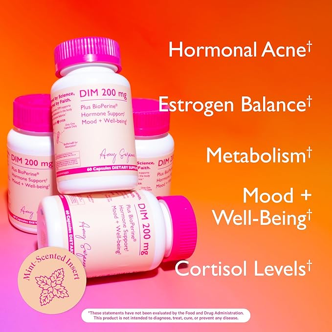 200 DIM Supplement for Women - Estrogen Metabolism and Hormone Harmony for Menopause, Perimenopause & PMS Support - DIM Plus Bioperine for Mood Support - 60 Day Supply, Vegan