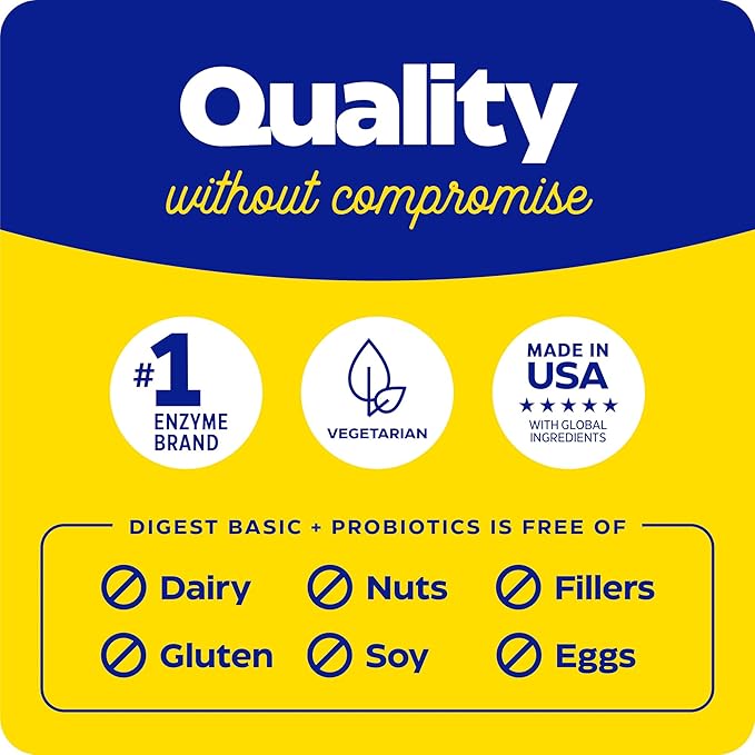Enzymedica, Digest Basic + Probiotics, Gentle 400 Million 90 Count