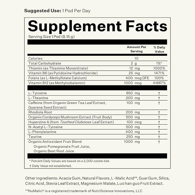 Energy + Focus w/Nootropics B12, Huperzine (14 Pack)