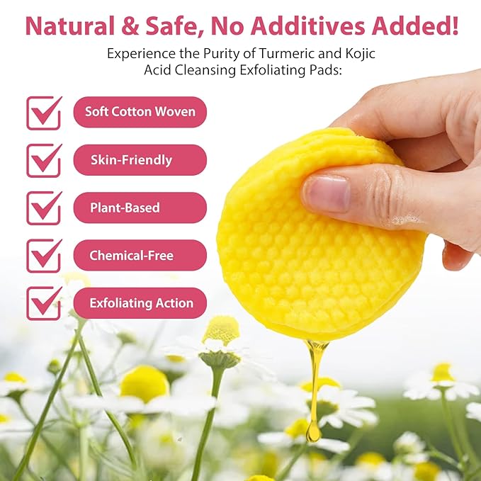 Turmeric Cleansing Pads, Kojic Acid and B5, Vitamin 40PCS
