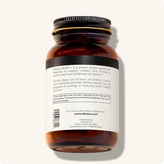 Blisque – Natural Blood Pressure Support Supplement for Heart Health and Circulation | Doctor-Approved | with 200 mg CoQ10, Hawthorn Berry, Beet Root, Turmeric | 90 Capsules