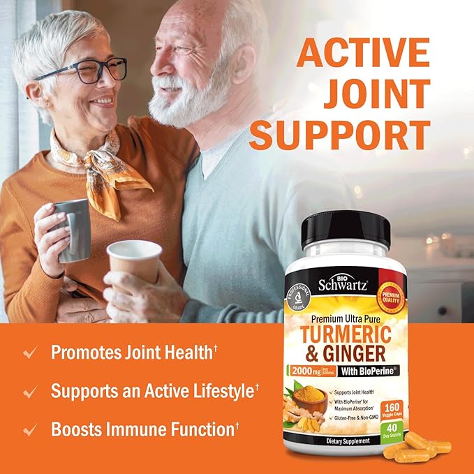 Turmeric Curcumin and Ginger 2000mg 95% Standardized 160 Capsules