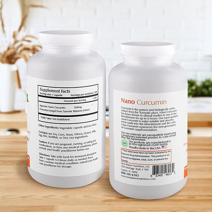 Nano Curcumin 500mg — Turmeric Curcumin 120 Veggie