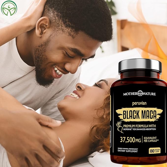 Organic Black Maca Root Extract Highest 50:1, 37,500mg, 37,500mg, 6 6 Month