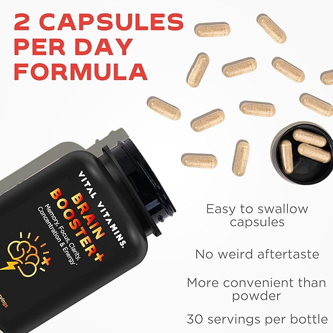 Vital Vitamins Brain Supplements for Memory 60 Coun