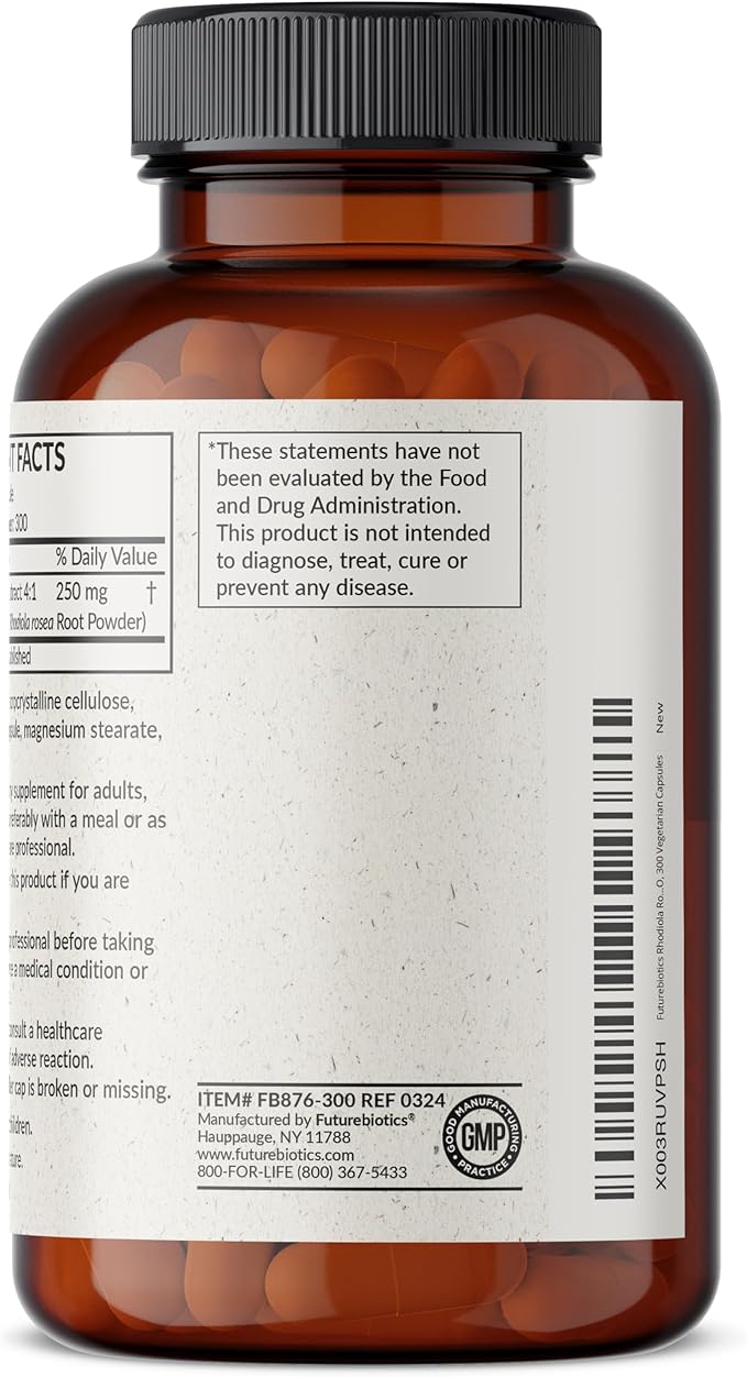 Futurebiotics Rhodiola Rosea 1000 MG Adaptogenic 300 Vegetarian