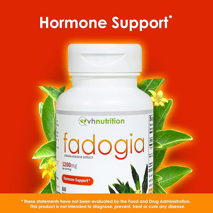 VH Nutrition FADOGIA AGRESTIS | 1200mg Per Serving | Men's Hormonal Support* | Natural Vitality and Energy Boost | Supports Physical Endurance and Overall Well-Being | 60 Capsules