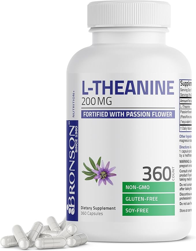 Bronson L-Theanine 200mg (Double-Strength) with Passion 360 Capsules
