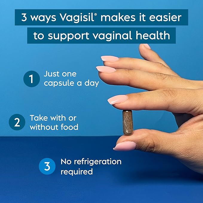 Vagisil Vaginal Health Supplements, Clinically-Proven Probiotics, Promotes Vaginal Health, Clean Ingredients, Helps Balance Vaginal pH, Just 1 Capsule Daily, 30 Capsules