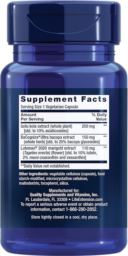 Life Extension Quick Brain Nootropic, 30 1-Daily, gluten-free,