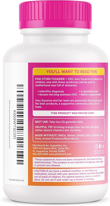 Pink Stork Premium Prenatal Gummy Vitamins 60 Vegan