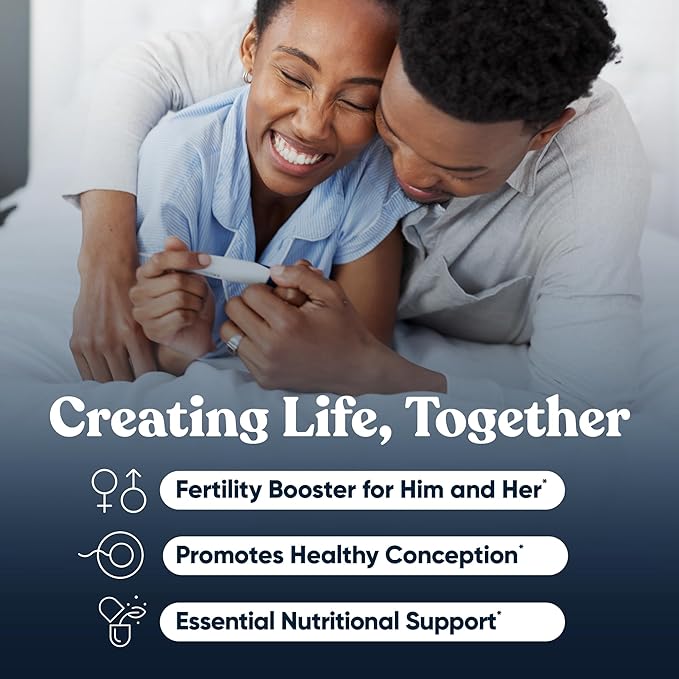 Eu Natural Conception Fertility for Her & Him Bundle - Fertility Supplements Combo for Women & Men – Prenatal Vitamins – Promote Hormone Balance, Cycle Consistency, Aid Ovulation – 120 Count