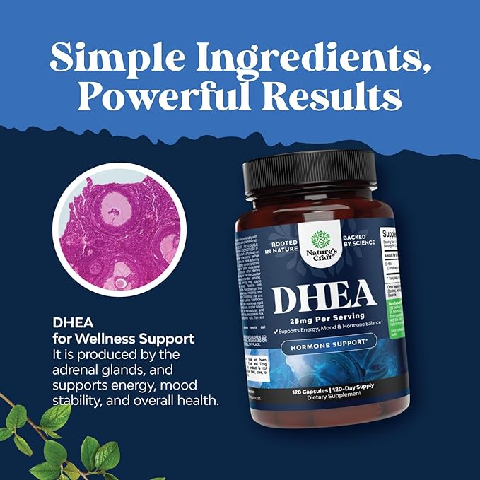 DHEA Supplement for Women & Men - DHEA Pure Encapsulations for Hormone Balance for Men & Women - Improves Mood Stability, Brain, Immune Function, Energy & Fertility - 120 Capsules