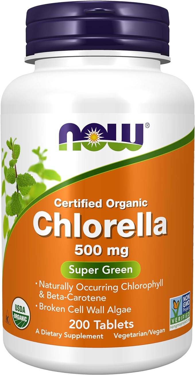NOW Supplements, Organic Chlorella 500 mg 200 Tablets