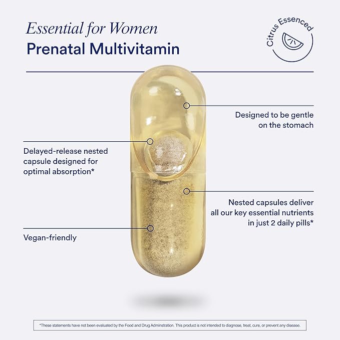 Ritual Essential for Women Prenatal Multivitamin: Omega-3 DHA D3 & K2, Non-GMO, 30 Days