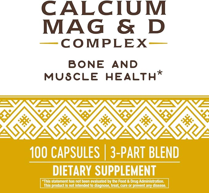 Nature's Way Calcium-Magnesium-Vitamin D Capsules, Supports 100 Capsules